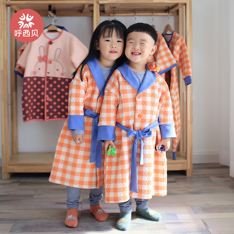 苹果睡衣呼西贝家居保暖睡袍