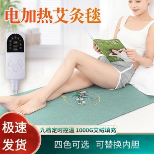 电加热加温艾灸毯养生理疗艾绒填充可换内胆9档控温定时送颈椎枕