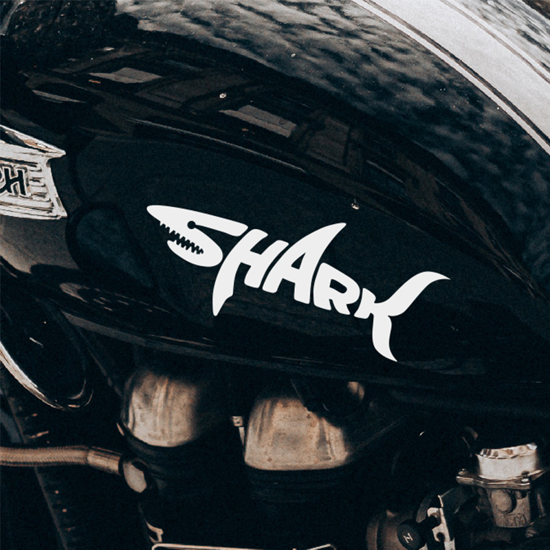 创意车贴shark鲨鱼机车反光车贴摩托车贴纸个性装饰遮挡划痕贴花