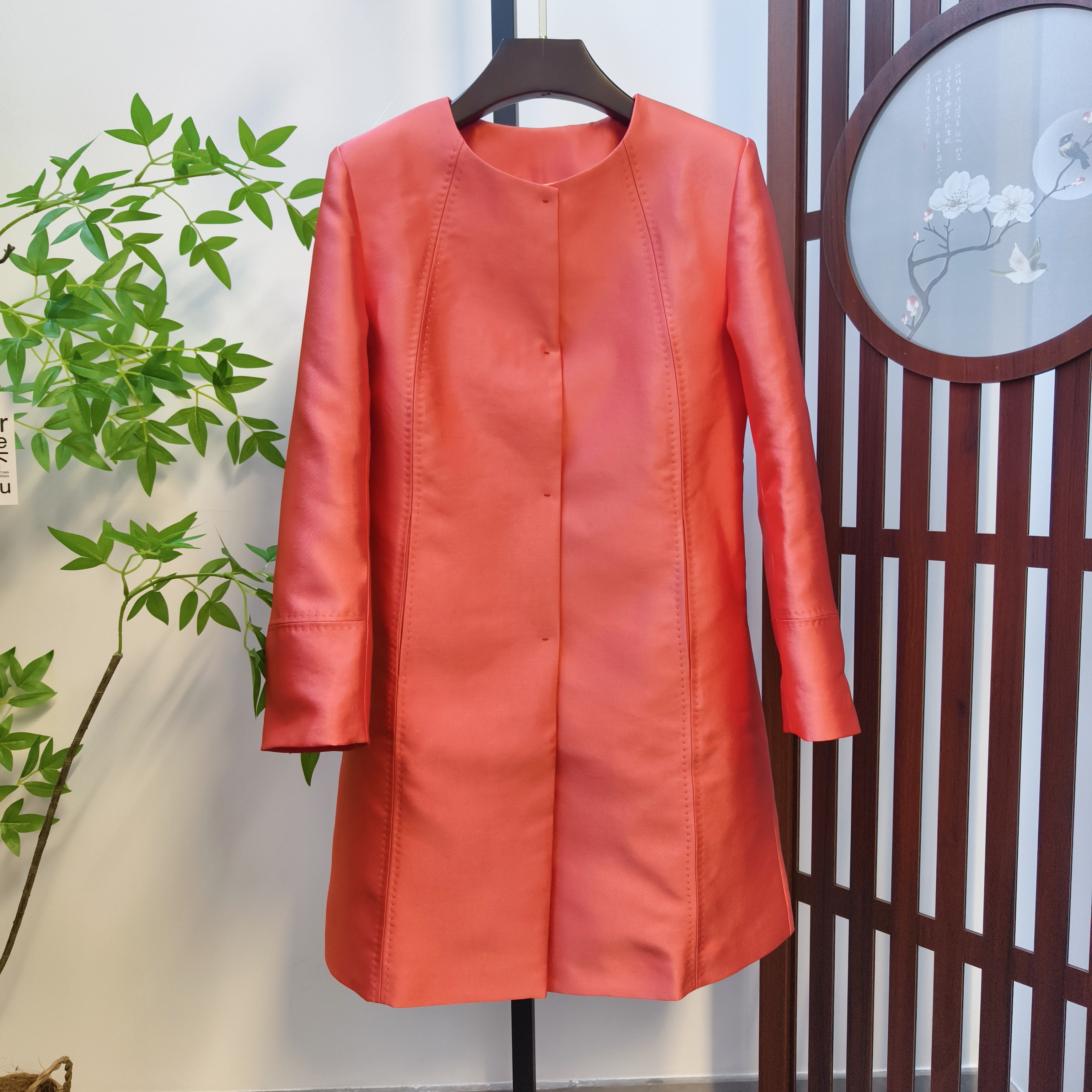 秋季新款夏姿风廓型中式真丝外套