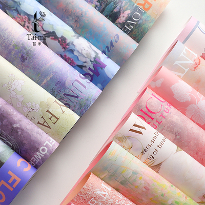 油画风鲜花束包装纸花卉氛围艺术