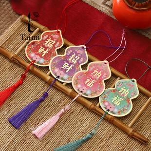 2025马年 新年福禄烫金挂饰花艺搭配福桶年宵花居家摆件挂卡吊牌