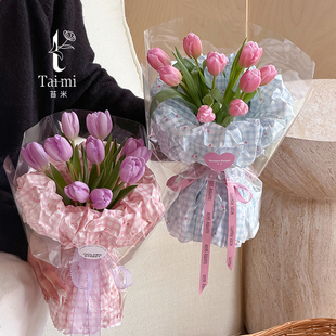 苔米 新款风格雪梨纸花束包装内衬纸手揉纸手工花艺diy花店资材