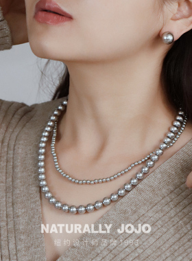 真多麻人造珍珠项链女双层毛衣链