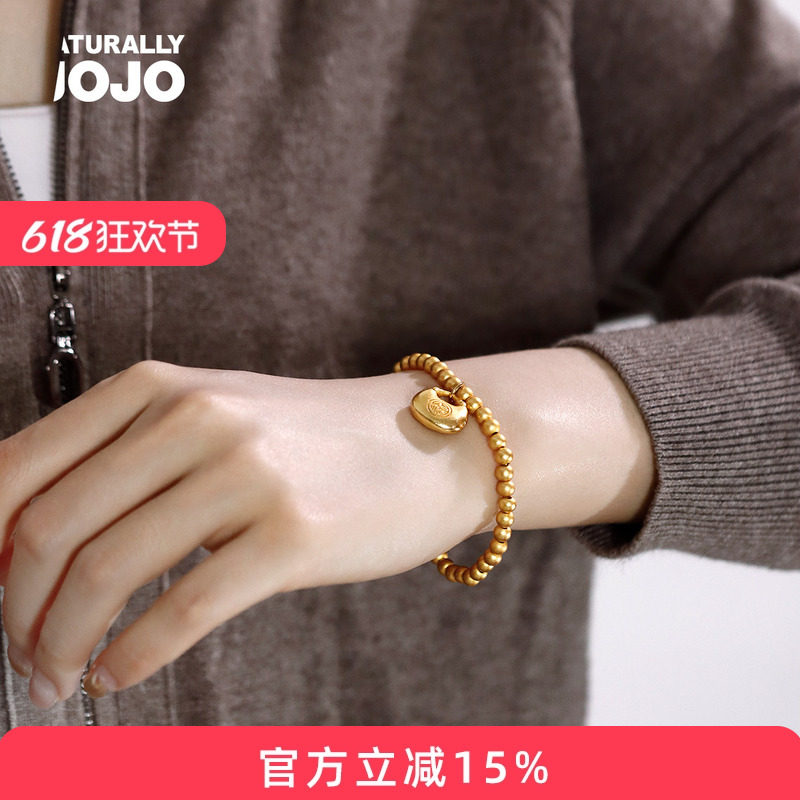 古法沙金色小胖福串珠手链女福气满满转运珠复古国风小众设计手串