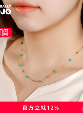 s925银小众设计优化蓝松石金珠满天星项链女清新多巴胺迷你锁骨链