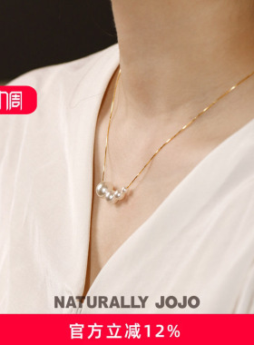 s925银盒子链仿珍珠项链女轻奢小众设计高级感锁骨链简约气质颈链