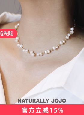 复古法式小金珠淡水珍珠项链女高级感小众百搭锁骨链2026新款爆款
