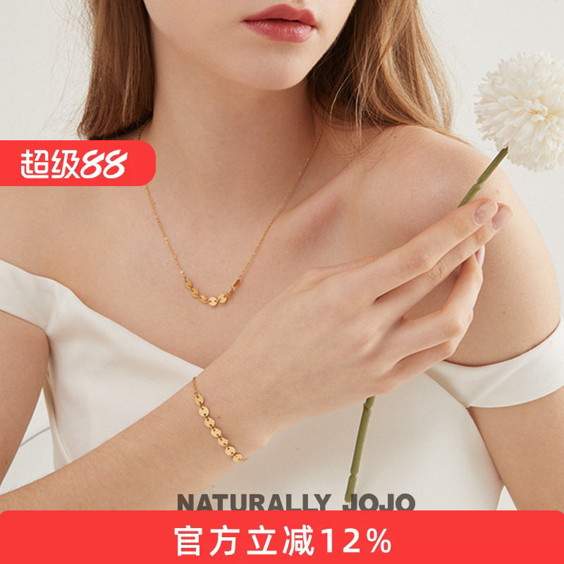 18K彩金钛钢圆圈项链女锁骨链网红轻奢小众ins冷淡风2026新款爆款