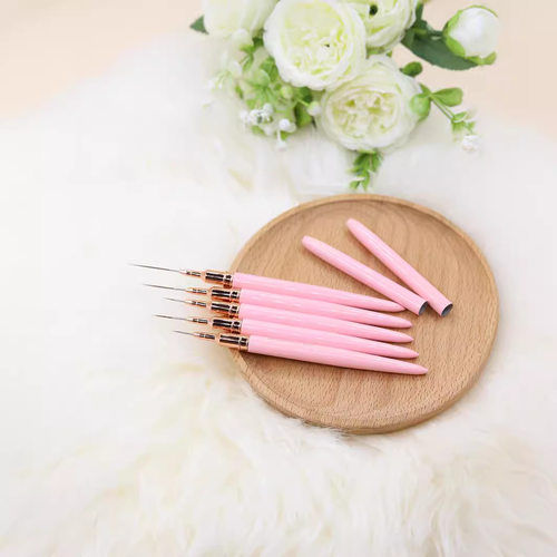 日式拉线笔细业美甲笔刷套装5支画花彩绘拉丝调色光疗笔工具