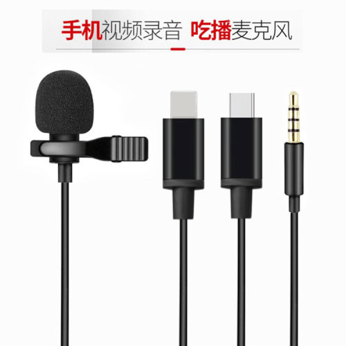 跨境 mini迷你直播录音小话筒 领夹式吃播采访K歌手机麦克风