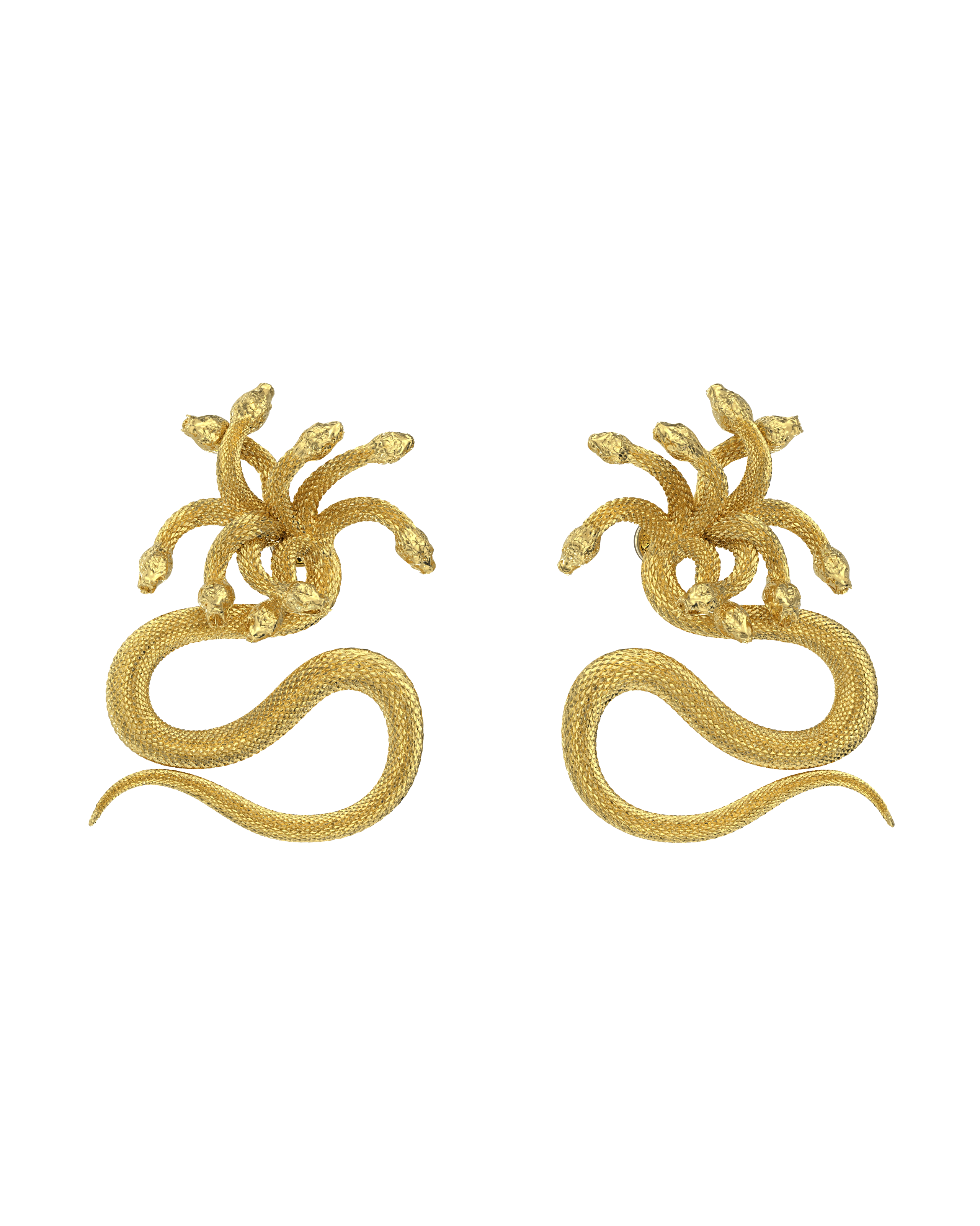 山海经系列九头蛇相柳耳钉 925银