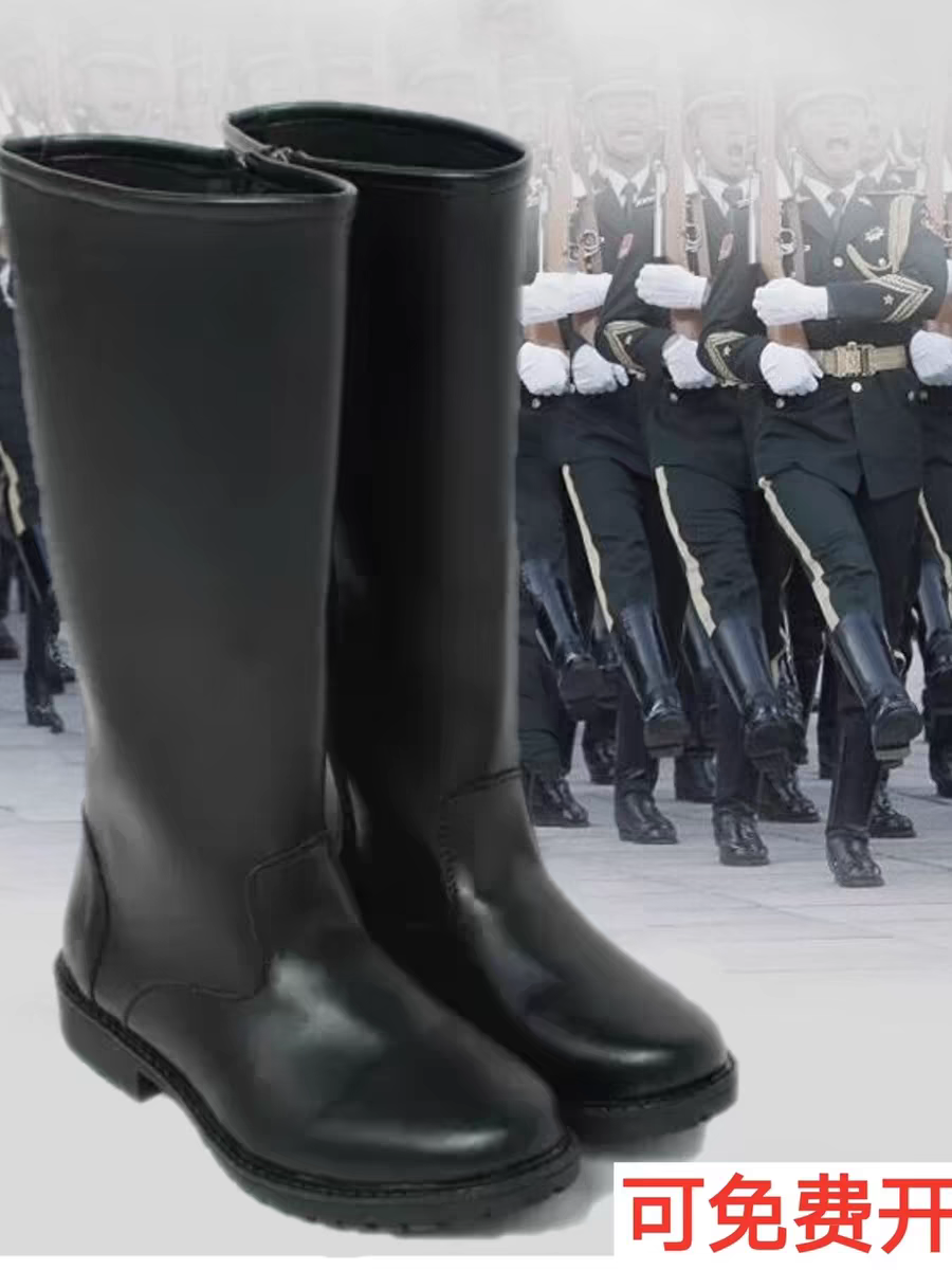 长筒靴佛爷靴子高筒靴仪仗队骑马靴大帅靴靴子马丁靴防水升旗靴子
