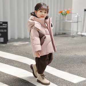 巴拉品牌女童羽绒服短款2023新款童装洋气中大童冬季加厚儿童外套