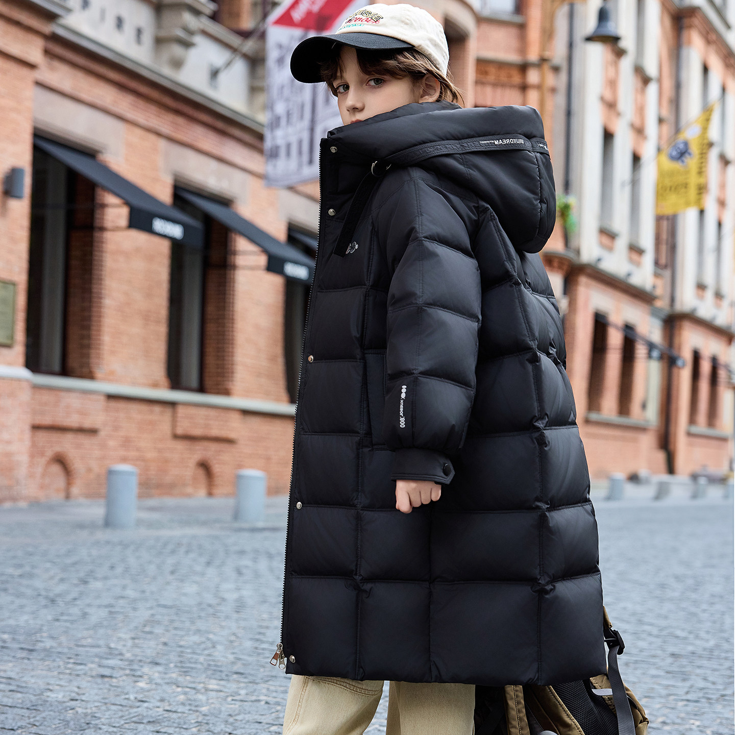 巴拉品儿童羽绒服男童加厚冬季长款过膝三防极寒大童保暖外套厚款