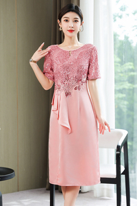 RY1655#婚礼妈妈婚宴礼服喜婆婆装敬酒连衣裙修身夏