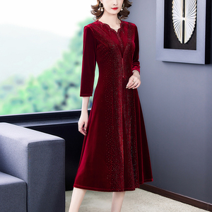 RM21815#礼服父母亲喜婆婆婚宴装旗袍高贵年轻洋气连衣裙秋