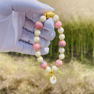 香灰琉璃手串香灰瓷彩瓷琉璃手链女北京民族特色兔儿爷配饰品礼品