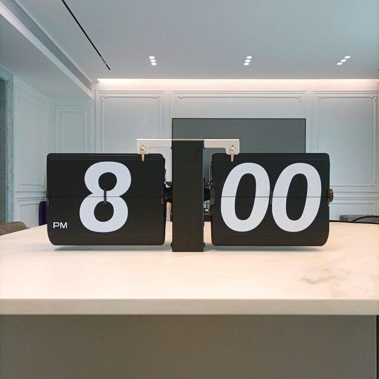 翻页时钟创意欧式复古自动挂钟