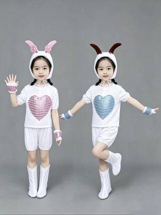 新款儿童动物演出服小羊演出服幼儿园喜羊羊表演服美羊羊演出服