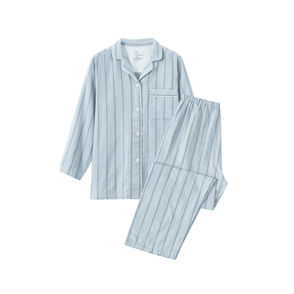 thumbnail for MUJI Women's Double-Layer Gauze Long-Sleeve Pajamas Without Side Seams, Qixi Valentine's Day Gift