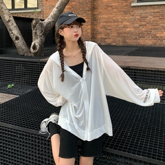 Real price sunscreen top hooded letter summer thin breathable long sleeve air conditioner cardigan drape coat