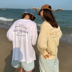 Korean long sleeve letter printed T-shirt sun protection loose comfortable air conditioning shirt