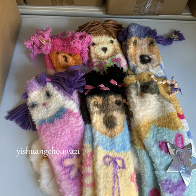 冬季卡通加绒加厚保暖月子睡眠袜