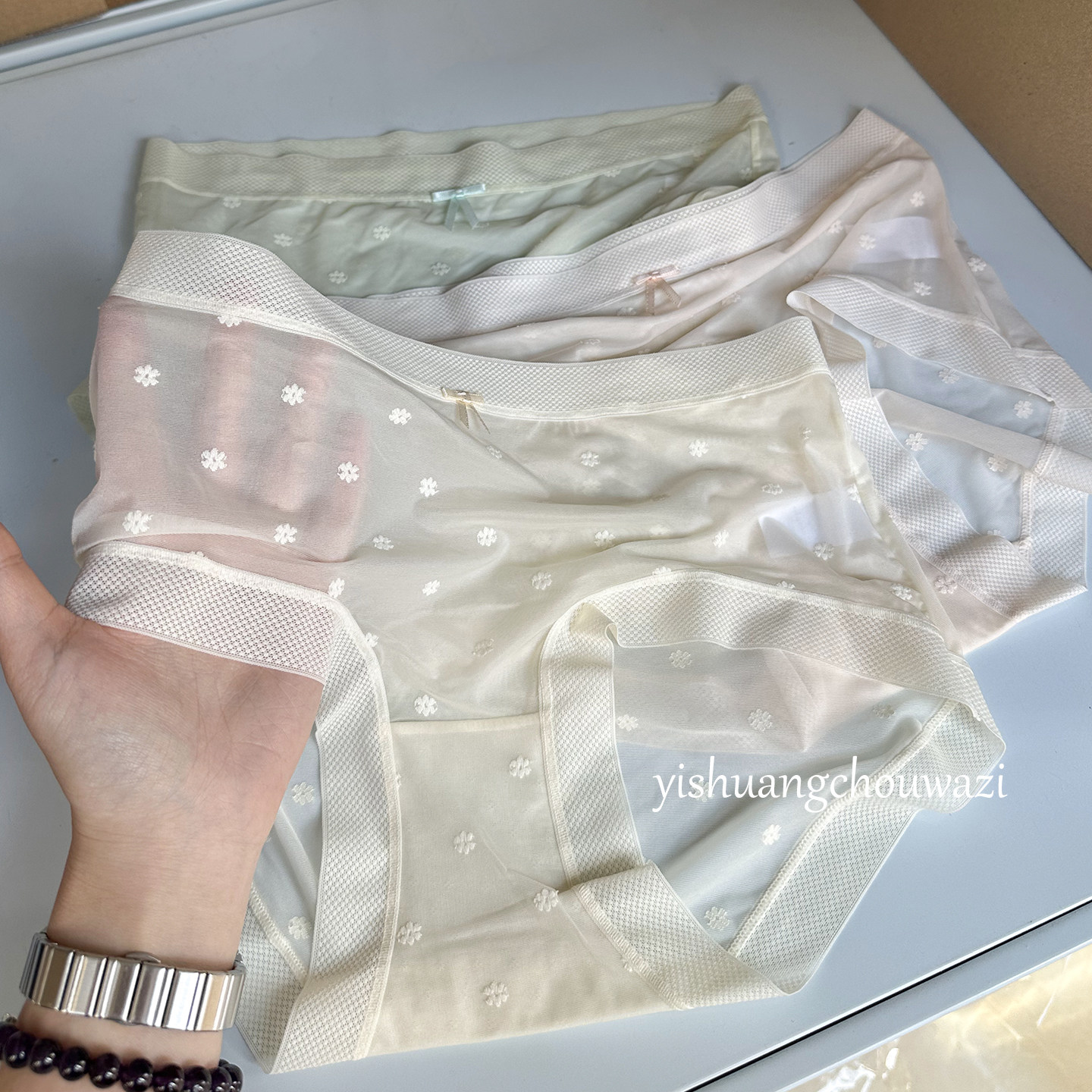 秘密花园2 透明蕾丝网纱三角内裤性感纯欲水光感面膜裤俏皮少女