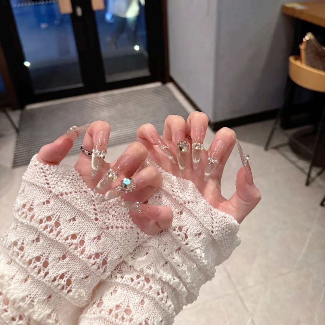 手工定制成品穿戴甲手工富家千金氛围结显白光疗假指甲贴孕妇新娘,彩妆/香水/美妆工具,穿戴甲/甲片,淘宝优惠券,粉丝福利购,淘宝优惠卷