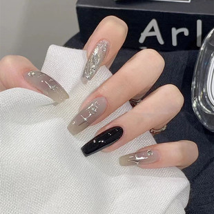 假指甲贴片手工定制穿戴甲显白暗黑甜酷星星美甲高级可拆持久成品