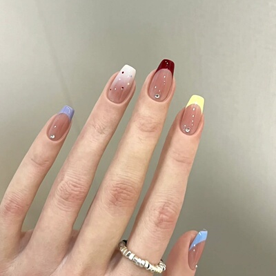 手工定制成品假指甲光疗穿戴甲夏日限定糖果色美甲孕妇新娘显白