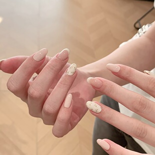 秋冬假指甲可取可带美甲奶呼呼小花穿戴甲贴片手工定制光疗甲