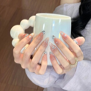 手工定制假指甲贴片成品穿戴甲猫眼显白气质新娘孕妇新娘可拆卸