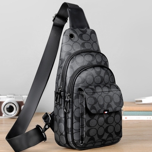2026春夏新款男士格纹胸包高端轻奢斜肩包轻便出行小背包单肩包女