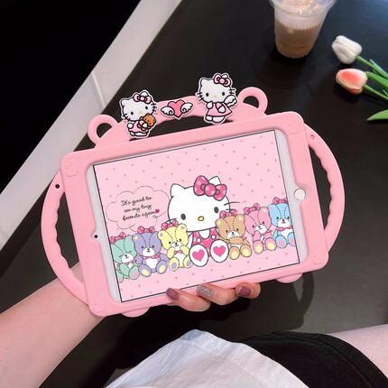 粉色Hellokitty苹果第九代ipad9平板air7保护套pro2022儿童10.9寸9.7电脑10代支架mini6硅胶aipaid8带挂绳