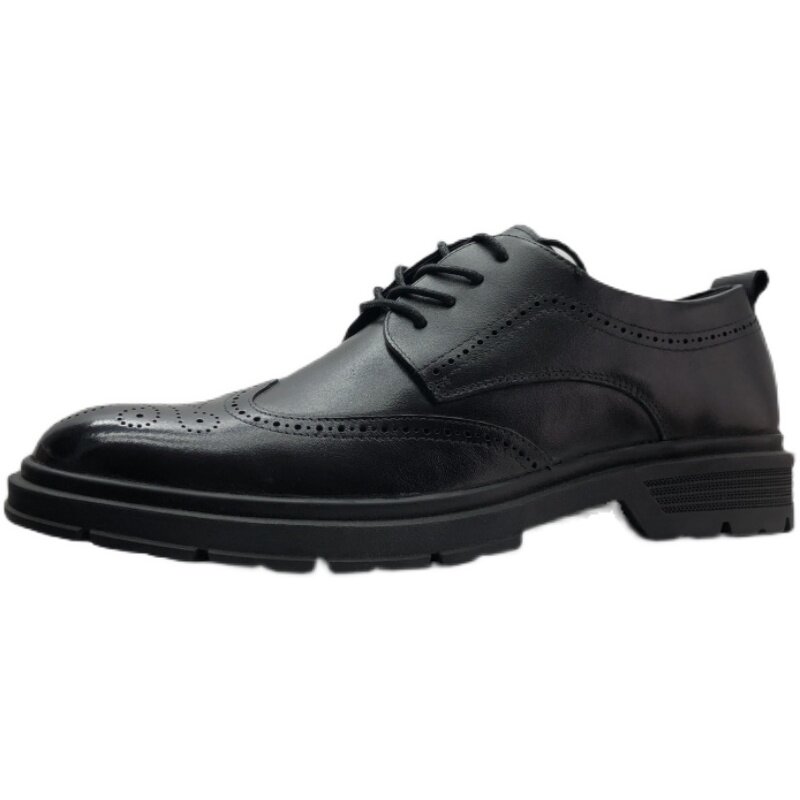 FACTORY DIRECT  OF SPRING NEW BRITISH FASHION CARVED CASUAL DRESS LEATHER SHOES FLAT HEEL LACE-UP MENS SHOES