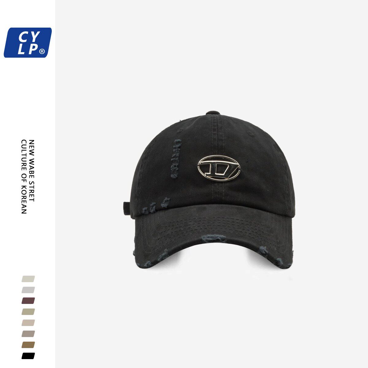 thumbnail for 2026ins trendy baseball cap male and female couples street hole hip-hop Korean version of soft top peaked hat shows small face