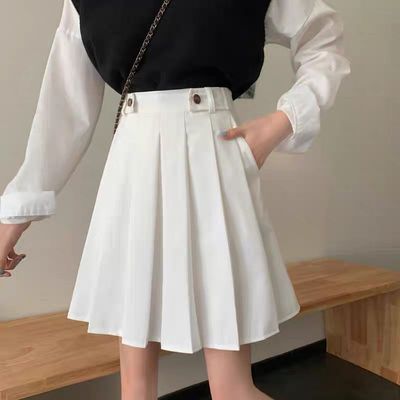 百褶裙中长款学院风半身裙蓬蓬裙