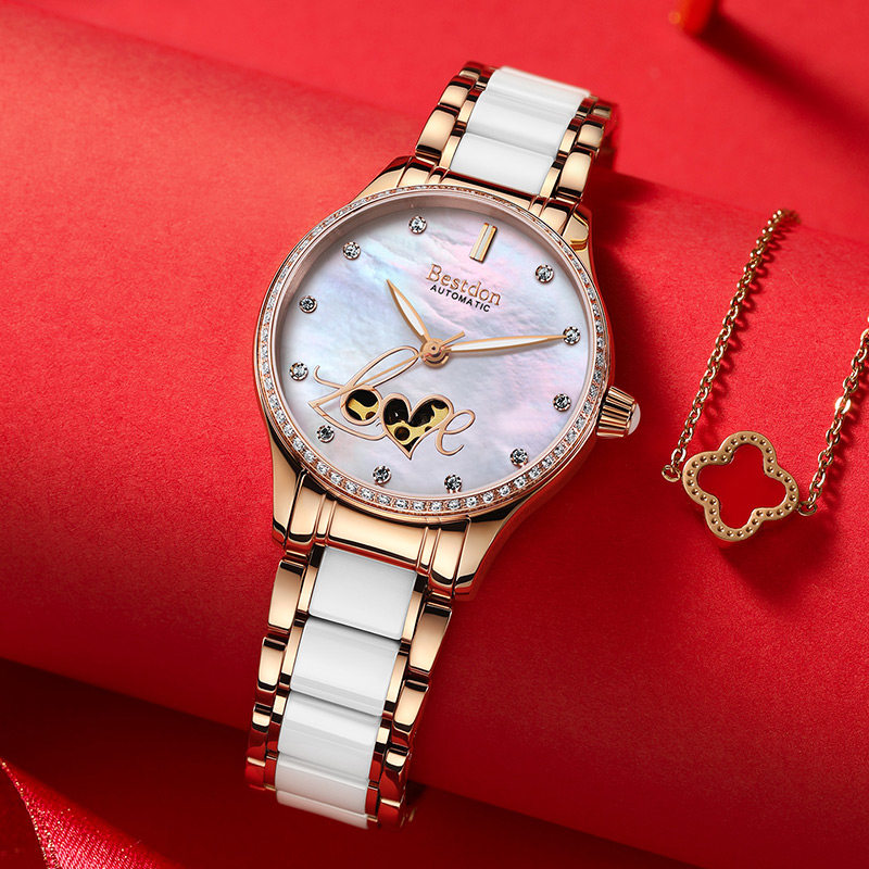 邦顿女士手表love高级感机械表奢华陶瓷时尚简约气质十大品牌名牌