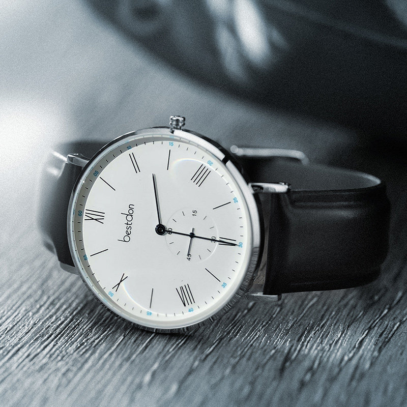 邦顿手表男士超薄皮带防水石英表学生韩版简约潮流休闲网红男表