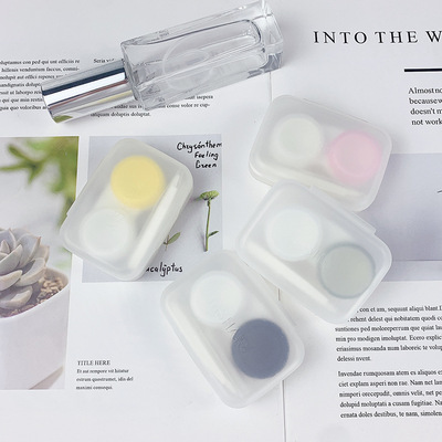 凯达磨砂隐形眼镜盒便携PP盒伴侣盒护理盒双联盒迷你美瞳盒子2013