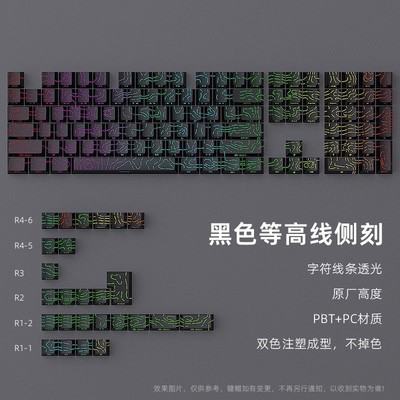 等高线4.0黑色键帽130键