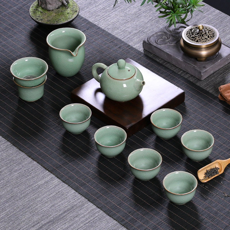 茶具套装陶瓷客厅茶室家用茶壶哥窑青瓷公道杯品名茶滤杯整套礼盒在类目 餐饮具, 茶具, 功夫茶具中 - 来自Buy2taobao.com提供专业的淘宝代购服务