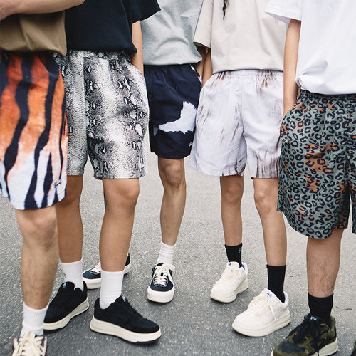 Remedy美式动物纹尼龙休闲短裤男