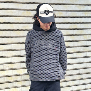 潮牌网眼长袖 Remedy 一网打尽 国潮镂空网格上衣美式 男女 罩衫