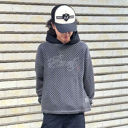 Remedy 【一网打尽】国潮镂空网格上衣美式潮牌网眼长袖罩衫男女