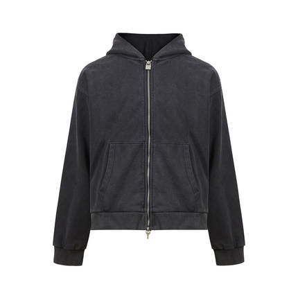 Remedy 美式复古水洗做旧连帽卫衣男女秋冬新款cleanfit帽衫外套