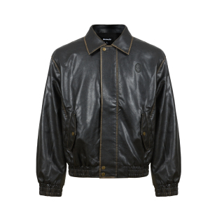 Remedy 美式复古做旧皮衣夹克男女秋季新款cleanfit宽松休闲外套