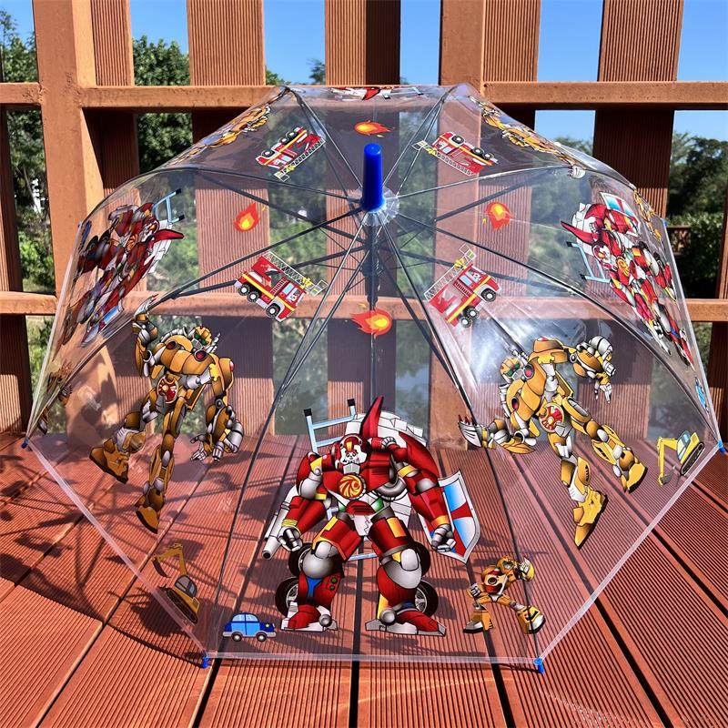 新款变形机器人儿童透明伞卡通消防车大号长柄轻便小学生男孩自动,居家日用,伞,淘宝优惠券,粉丝福利购,淘宝优惠卷